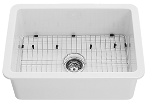 Nova 30" Fireclay Large Single Bowl Undermount White